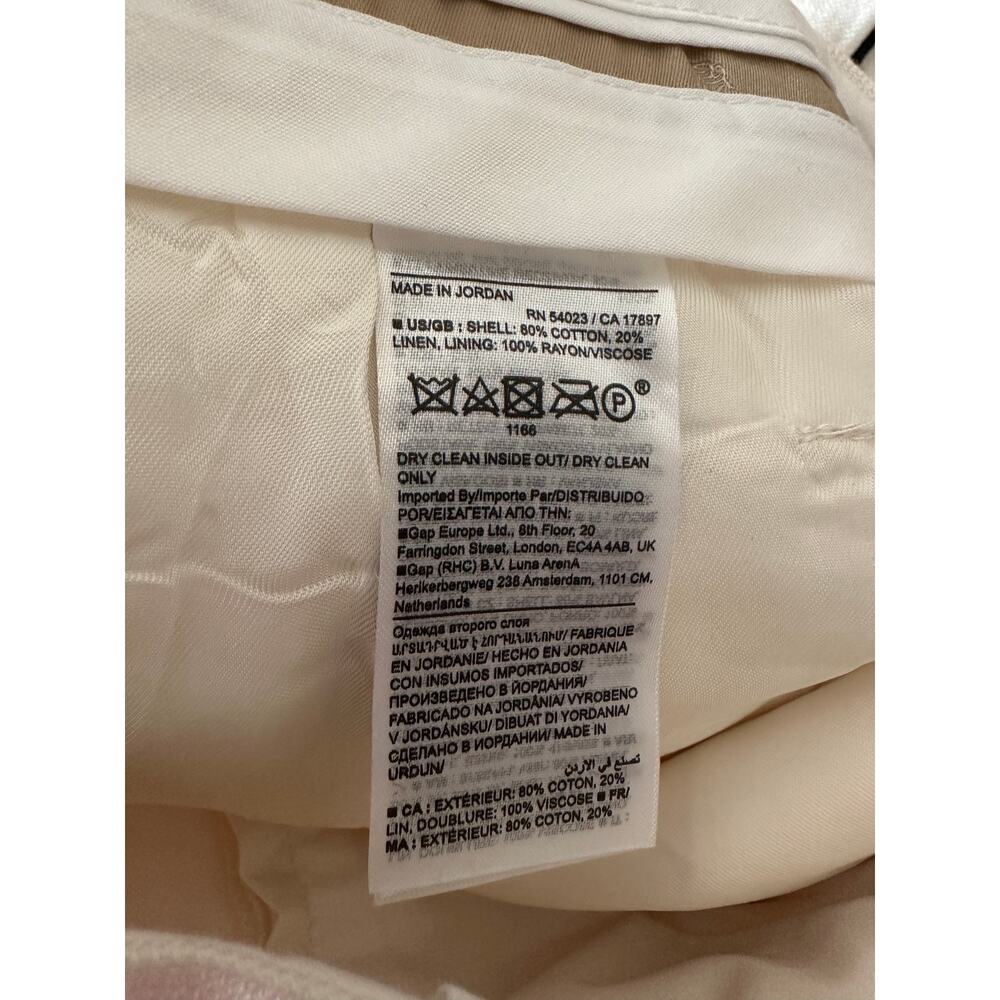 Banana Republic White Wide Leg Pants Cotton Linen Side Stripe, Coastal Classic 4 - Picture 10 of 10